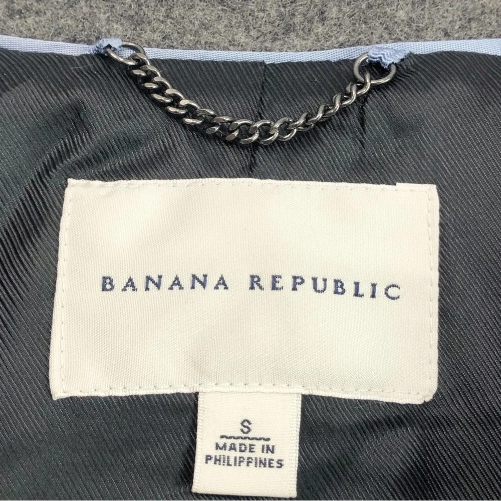 Banana Republic Preppy Gray Wool Blend Double Breasted Peacoat Small - Picture 4 of 16